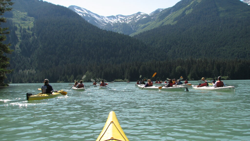 Guided kayak lake tour
