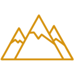Logos - All Company 14 - Skagway Excursions - Skagway Excursions Orange line drawing of a three-peak mountain range on a black background.